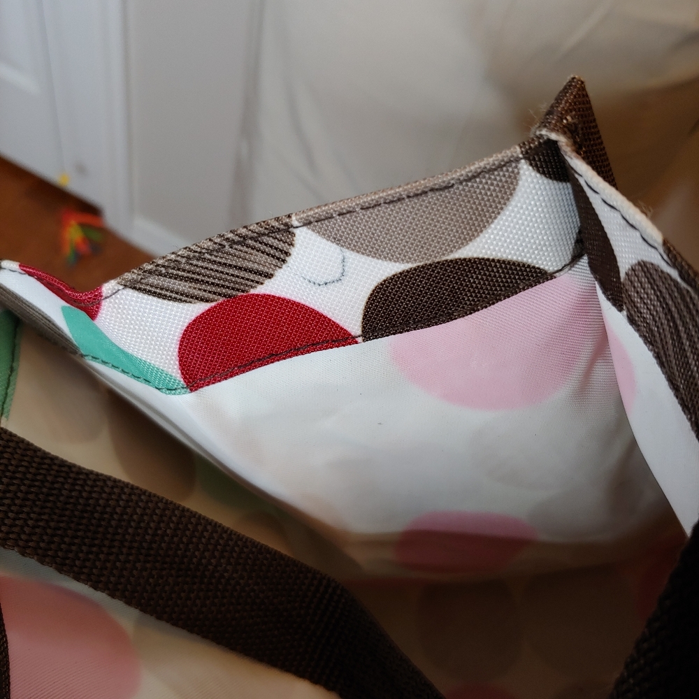 Thirty One Rectangular Spotted Open Tote Euc - image 5